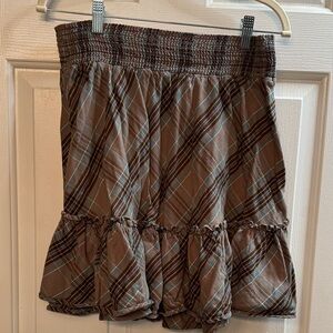 Old Navy Brown Plaid Mini Skirt
